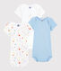 3er-Set kurzärmelige Baby-Bodys aus Bio-Baumwolle mit Sternen-Motiv