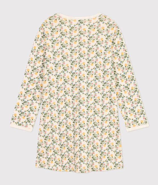 Kinder-Nachthemd aus Baumwolle mit Blumenmuster weiss AVALANCHE/ MULTICO