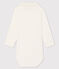 Langärmeliger Baby-Body aus Baumwolle mit Polokragen weiss MARSHMALLOW