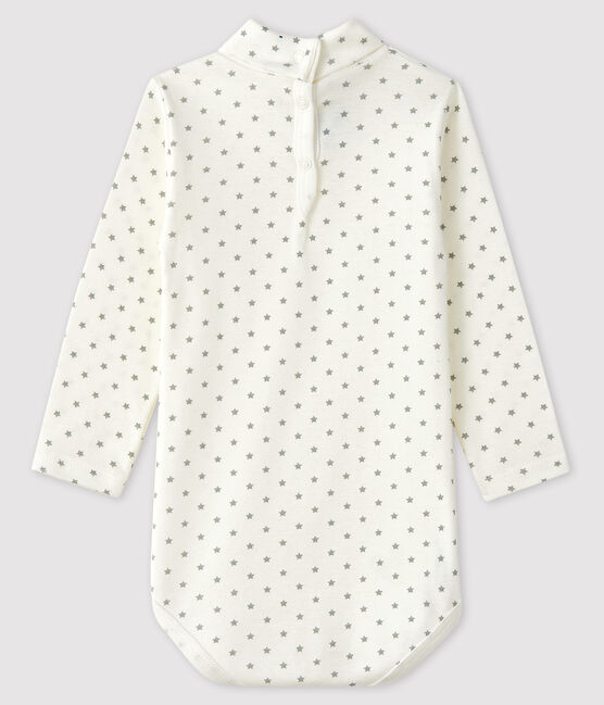 Langärmliger Baby-Body für Jungen weiss MARSHMALLOW/grau GRIS