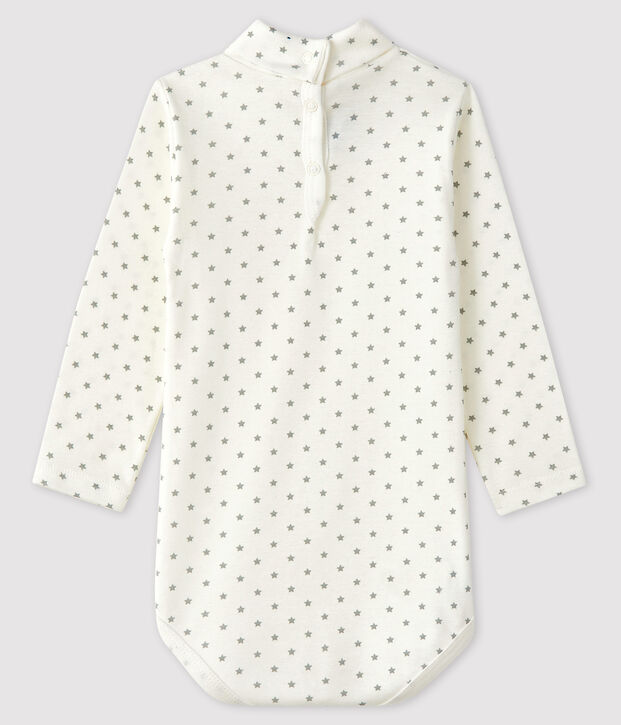 Lang&auml;rmliger Baby-Body f&uuml;r Jungen weiss/grau
