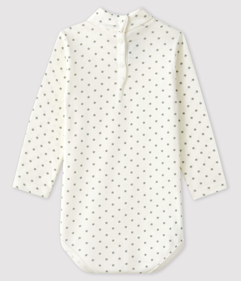 Lang&auml;rmliger Baby-Body f&uuml;r Jungen weiss/grau