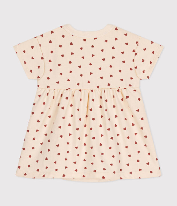 Babykleid aus leichtem Molton mit Body naturfarben/braun