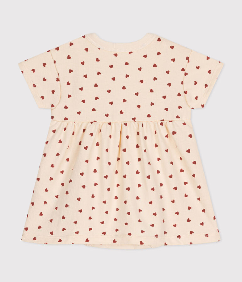 Babykleid aus leichtem Molton mit Body naturfarben/braun