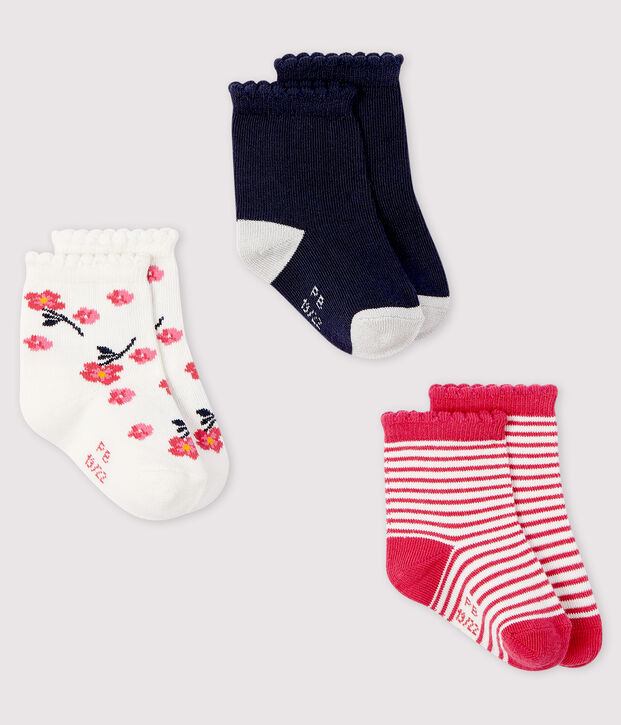 3er-Set Babysocken vielfarbig