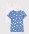 Set kurz&auml;rmelige Kinder-T-Shirts aus Baumwolle mit Herzmotiv vielfarbig