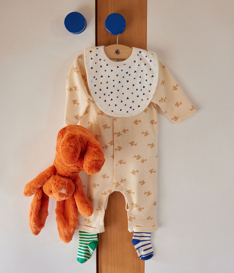 Baby-Langoverall aus leichem Molton naturfarben/beige