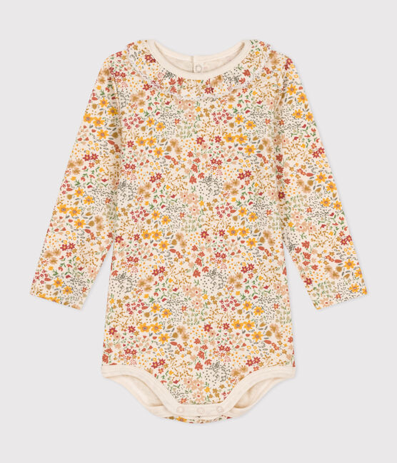 Langärmeliger Body mit Halskrause aus Baumwolle für Babys weiss AVALANCHE/ MULTICO