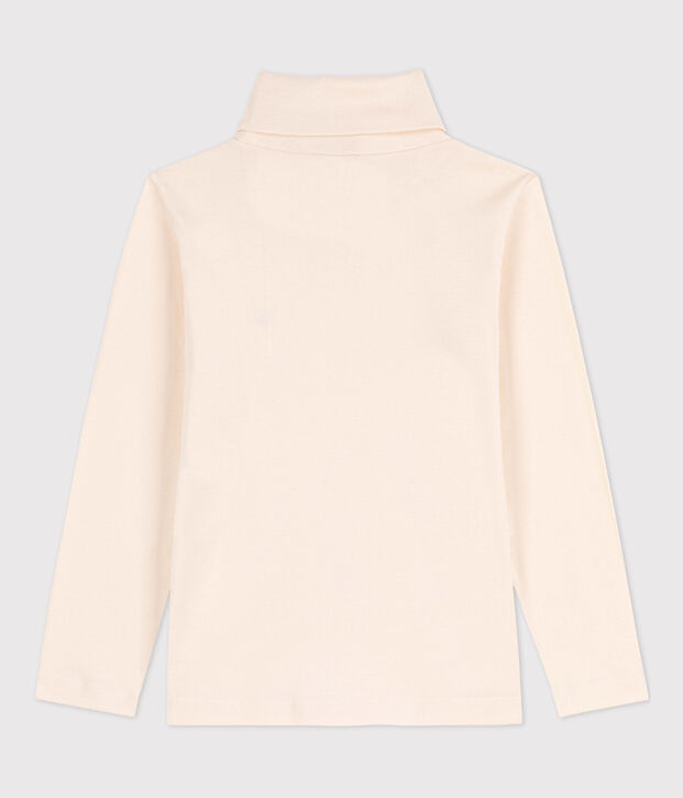 Kinder-Rollkragenshirt aus Baumwolle naturfarben