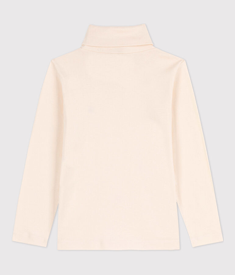 Kinder-Rollkragenshirt aus Baumwolle naturfarben