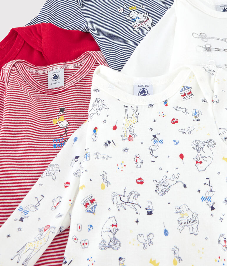 5er-Set lang&auml;rmelige Baby-Bodys f&uuml;r Jungen vielfarbig