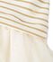 Mädchen-Kleid im Materialmix mit Glitzerstreifen beige COQUILLE/gelb LUREX DORE