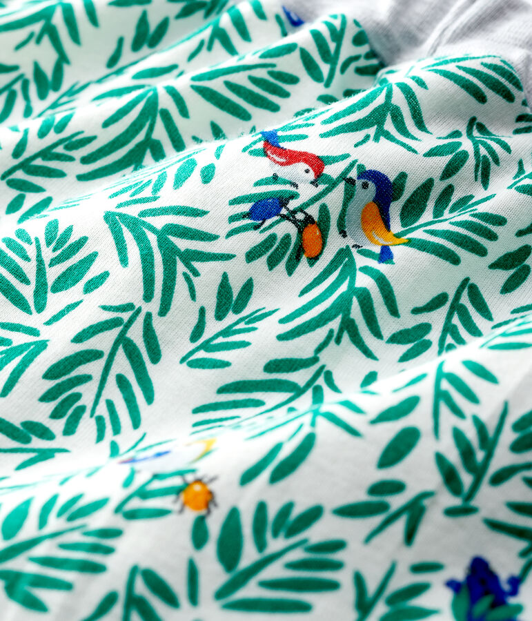 Baby-Hose aus gemustertem Rippstrick f&uuml;r Jungen weiss/vielfarbig