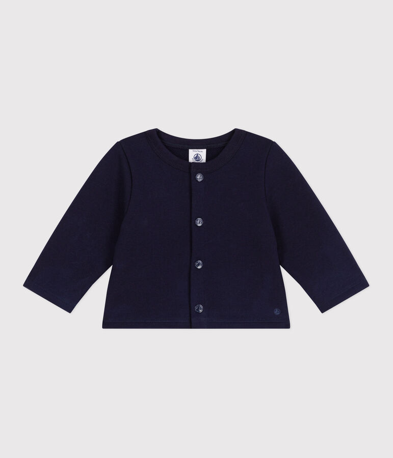 Baby-Cardigan aus einfarbiger Baumwolle blau
