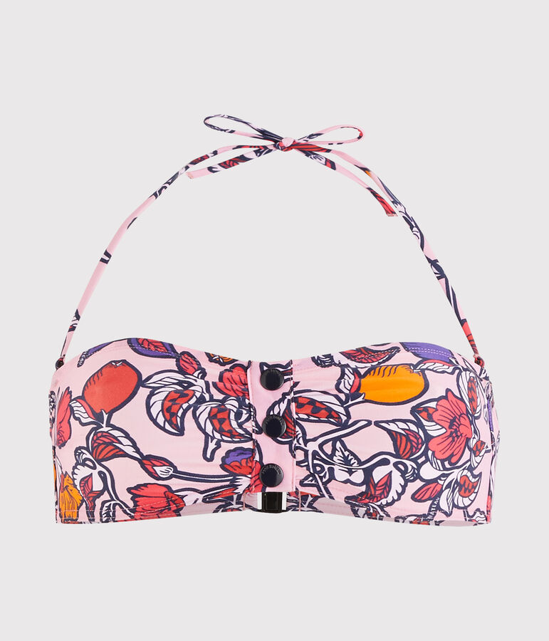 Umweltfreundliches Bikini-Oberteil Damen rosa PATIENCE/weiss MULTICO