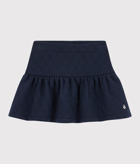 Kinderrock aus gestepptem Doppeljersey für Mädchen blau SMOKING