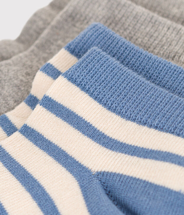 2er-Set gestreifte Kindersocken aus Baumwolle vielfarbig