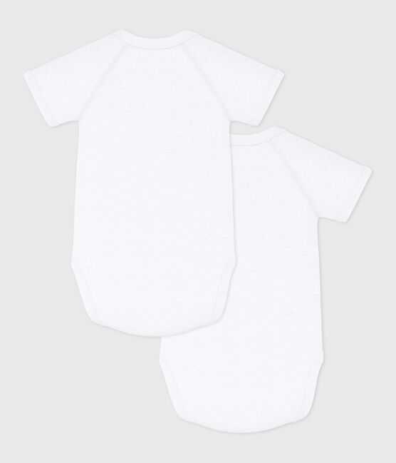 2er-Set kurzärmelige Baby-Wickelbodys aus einfarbiger Baumwolle variante 1
