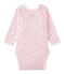 Langärmeliger Baby-Mädchen-Wickelbody mit Print rosa VIENNE/weiss MULTICO