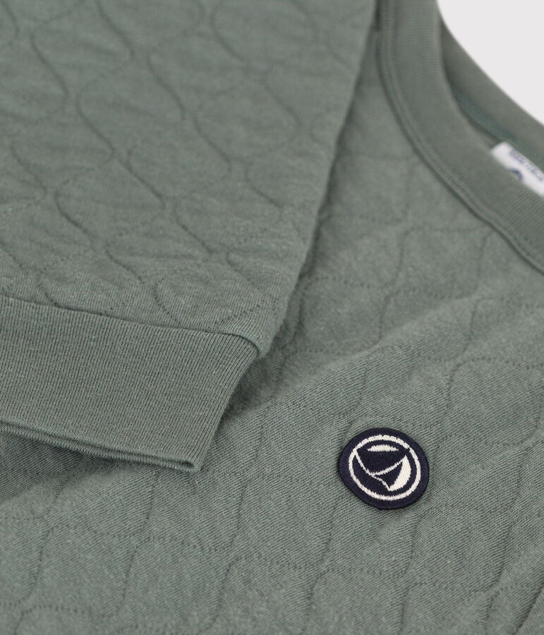 Sweatshirt aus gestepptem Doppeljersey f&uuml;r Kinder/Jungen gr&uuml;n THUYA