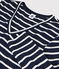 Damen-T-Shirt mit V-Ausschnitt blau SMOKING/weiss MARSHMALLOW