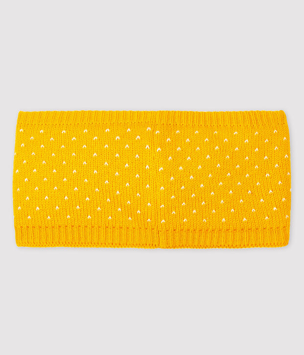 Baby-Schlauchschal mit Jacquardmuster. gelb/weiss