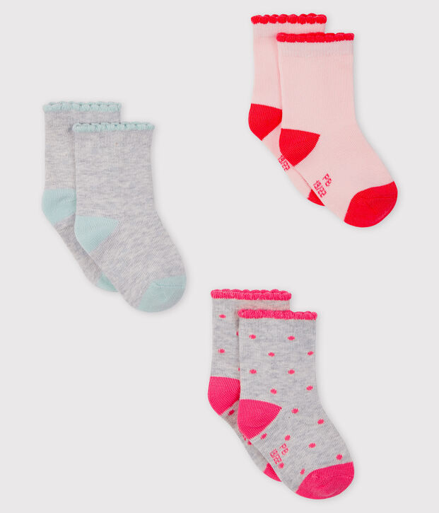 3er-Set Kindersocken f&uuml;r M&auml;dchen vielfarbig
