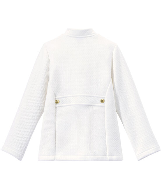 Gesteppter Mädchen-Mantel aus gedoppeltem Jersey weiss MARSHMALLOW