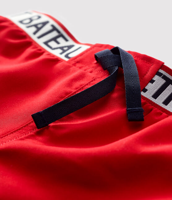 Badeshorts aus recyceltem Material für Jungen rot TERKUIT