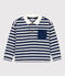 Langärmeliges, gestreiftes Kinder-Poloshirt aus Baumwolle für Jungen blau MEDIEVAL/ FUMEE