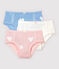 3er-Set Unterhosen aus Bio-Baumwolle mit hoher Taille und Herz-Motiv für Mädchen variante 1