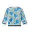Bedruckter Baby-Jungen-Cardigan grau BELUGA/weiss MULTICO