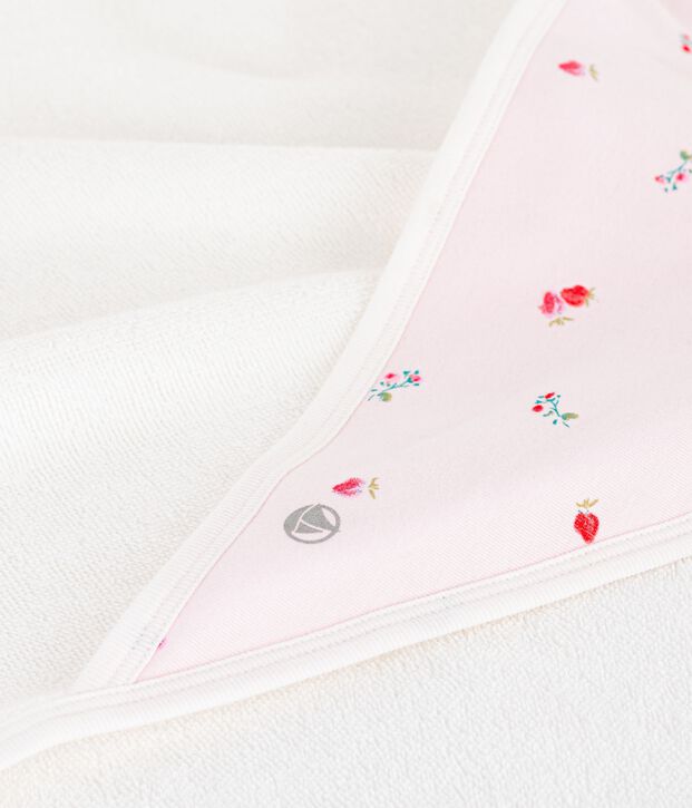 Viereckiges Baby-Badetuch aus Baumwolle rosa/vielfarbig