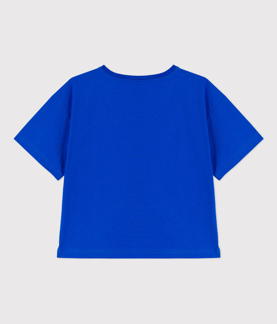 Damen-T-Shirt LE BOXY aus Baumwolle blau PERSE