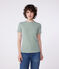 Damen-T-Shirt L'Iconique aus Baumwolle mit Streifen PALMERAIE/ MARSHMALLOW