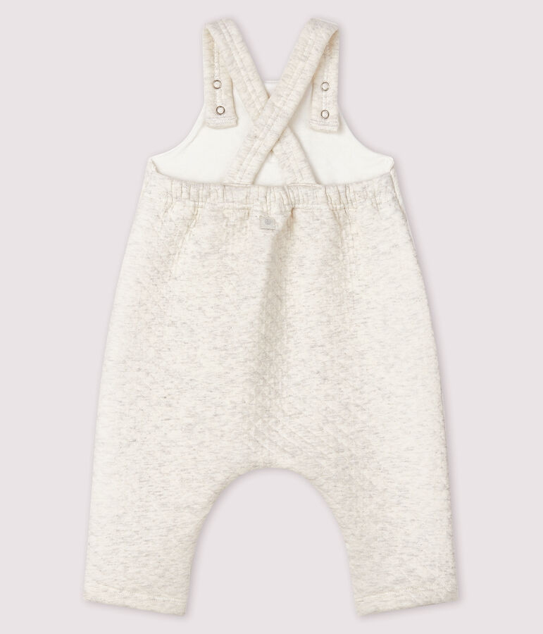 Lange Baby-Latzhose aus Doppeljersey beige