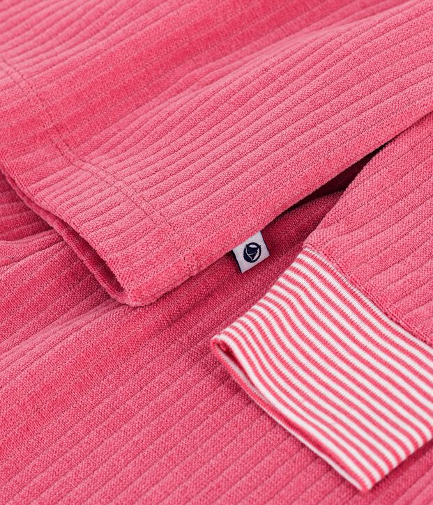 Kinder-Pyjama aus einfarbigem Feincord rosa