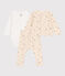 Baby-Set aus bedruckter Baumwolle weiss AVALANCHE/ MULTICO