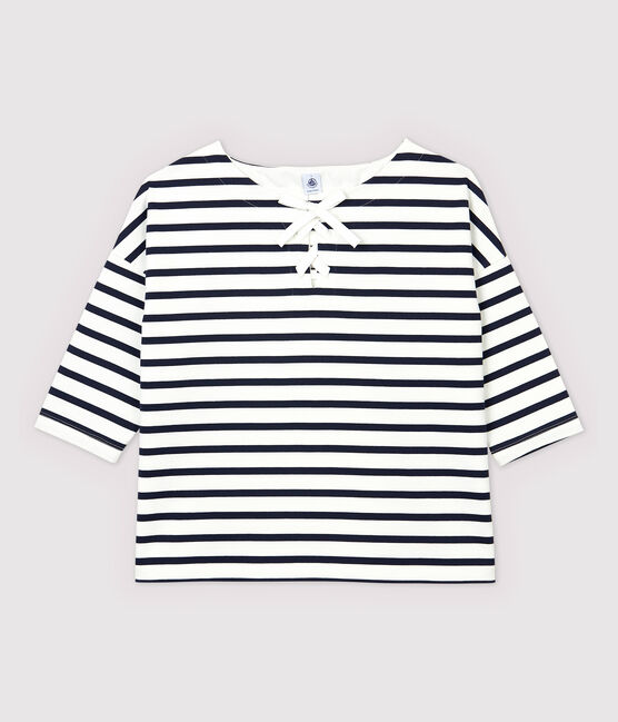 Marineshirt für Damen weiss MARSHMALLOW/blau SMOKING