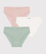 3er-Set Kinder-Slips aus einfarbiger Baumwolle