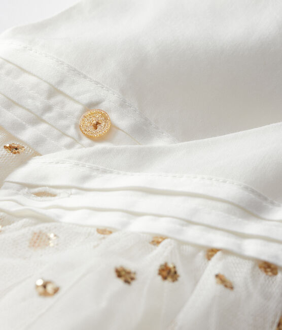 Baby-Kleid für Mädchen weiss MARSHMALLOW/gelb OR