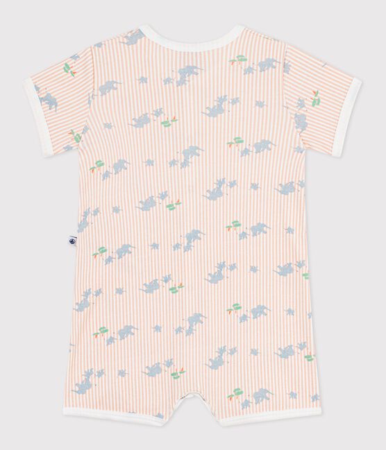 Baby-Kurzoverall aus Baumwolle mit Tiermotiven weiss MARSHMALLOW/weiss MULTICO