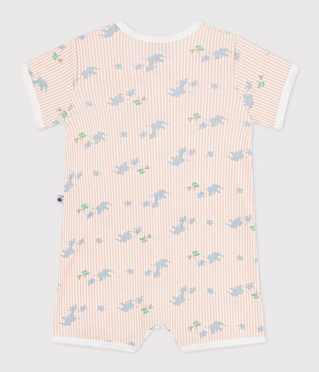 Baby-Kurzoverall aus Baumwolle mit Tiermotiven weiss/vielfarbig