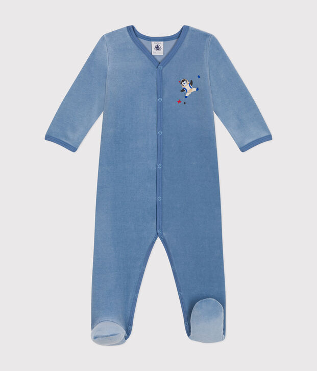 Strampler aus Nicki blau