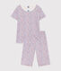 Kinder-Kurzpyjama aus Baumwolle mit Blumen für Mädchen