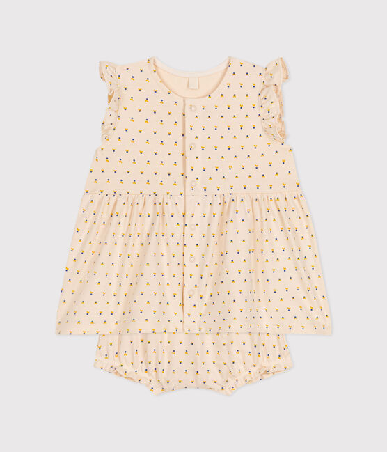 Ärmelloses Baby Kleid mit Slip aus leichtem Jersey weiss AVALANCHE/ MULTICO