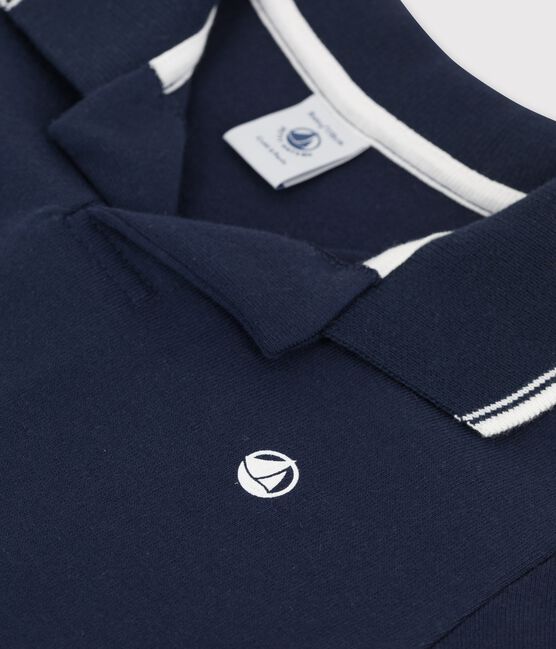 Kurzärmeliges Poloshirt aus Jersey für Jungen blau SMOKING