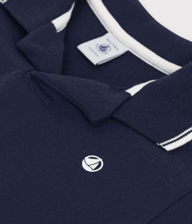 Kurz&auml;rmeliges Poloshirt aus Jersey f&uuml;r Jungen blau SMOKING