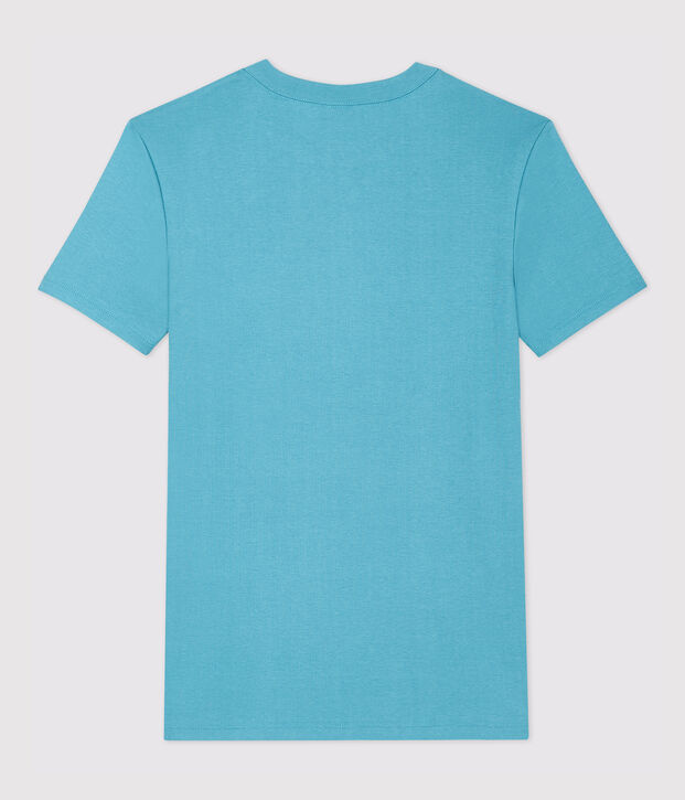 Damen-T-Shirt aus Baumwolle mit Rundhalsausschnitt blau