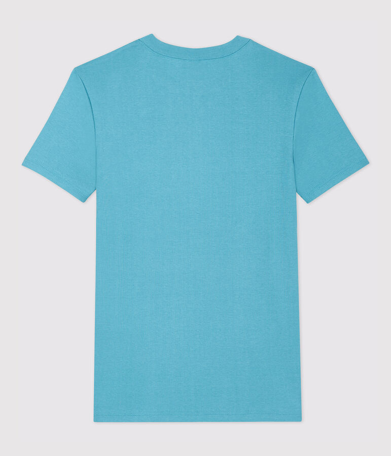 Damen-T-Shirt aus Baumwolle mit Rundhalsausschnitt blau MIROIR